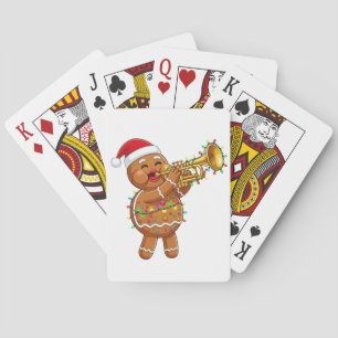 Jeu De Cartes Musicien de pain d'épice heureux jouant de la trom