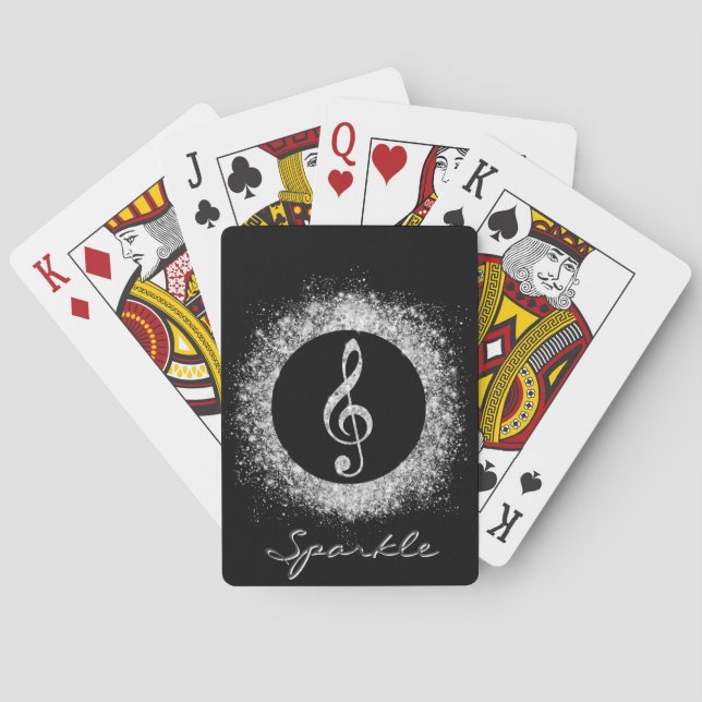 Jeu De Cartes Musique cool tendance Treble Clef Parties scintill (dos)
