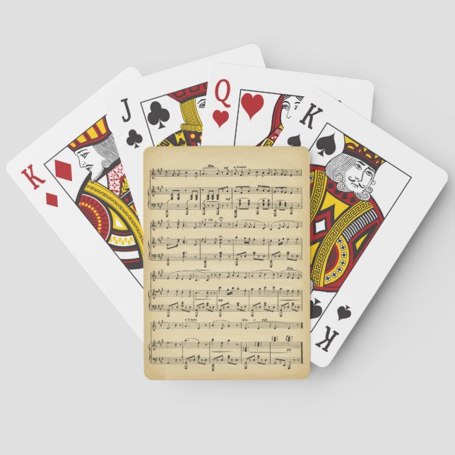 Jeu De Cartes Musique de feuille antique (dos)