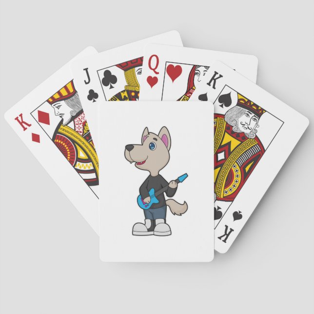 Jeu De Cartes Musique de guitare musicienne de chien (dos)
