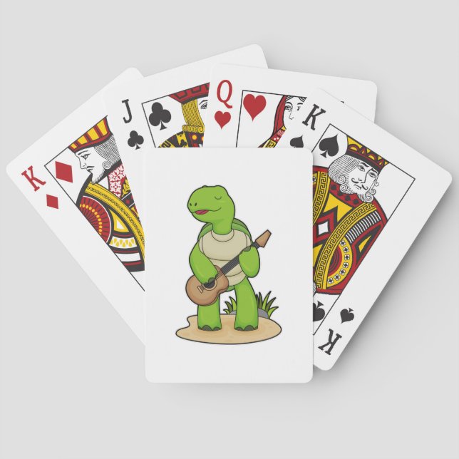 Jeu De Cartes Musique de guitare musicienne de tortue (dos)