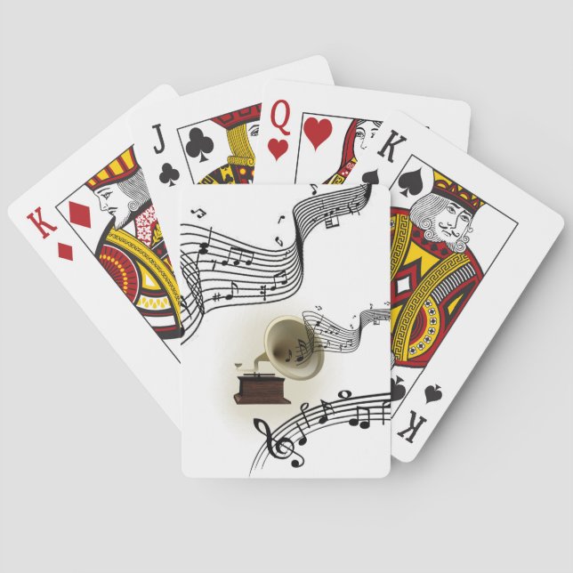 Jeu De Cartes Musique et conception de gramophone (dos)