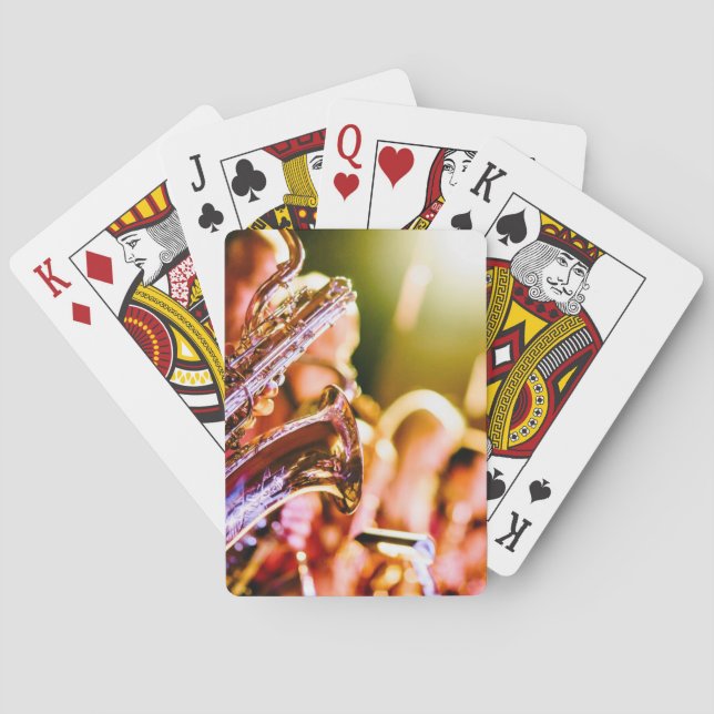 Jeu De Cartes Musique orientée, joueur de saxophone en laiton (dos)