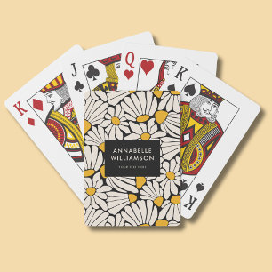 Jeu De Cartes Mustard floral rétro jaune noir