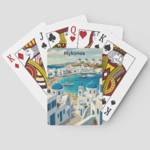 Jeu De Cartes Mykonos Grèce Architecture Vintage Moulins à vent 