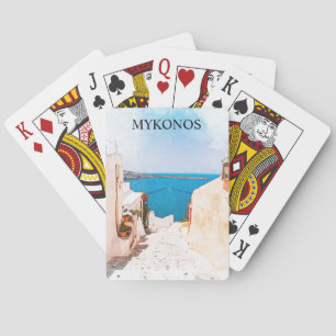 Jeu De Cartes Mykonos Grèce Vue sur l'océan Voyage