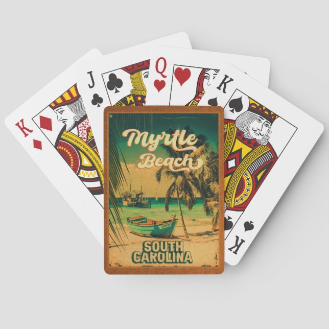 Jeu De Cartes Myrtle Beach South Carolina Retro Sunset Souvenir (dos)