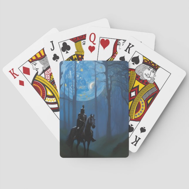 Jeu De Cartes Mystérieux Chevalier Noir dans la Forêt Lune (dos)