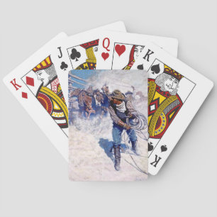 Jeu De Cartes N C Wyeth Peinture Occidentale "Chevaux Sauvages R