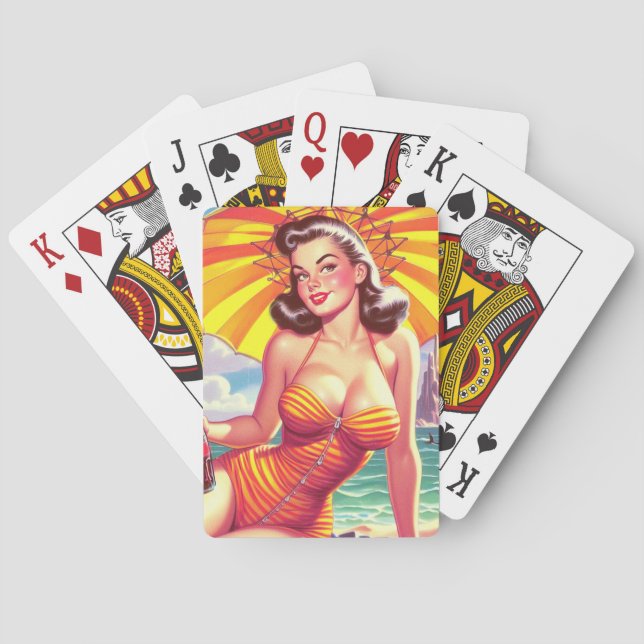 Jeu De Cartes Nage vintage Pin-up (dos)