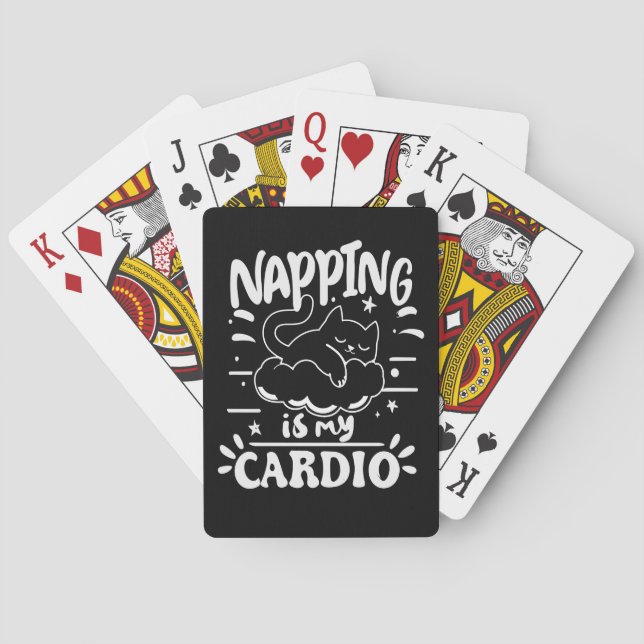 Jeu De Cartes Napping Est Mon Cardio Simple Drôle Design Chat (dos)