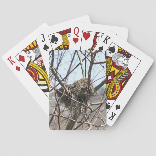 Jeu De Cartes Nature du nid d'oiseaux de printemps abandonné (dos)