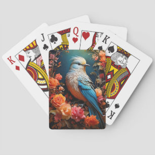 Jeu De Cartes Nature lunaire Oiseau bleu
