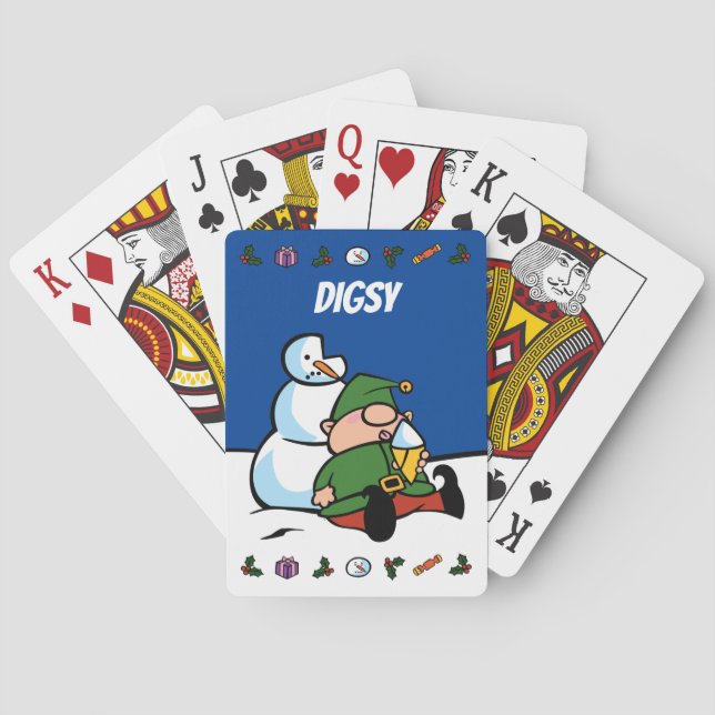 Jeu De Cartes Naughty Elves Snowman Noël Jouer des cartes (dos)