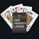 Jeu De Cartes Naughty Nice Jewish Santa Ugly Christmas Hanukkah<br><div class="desc">Naughty Nice Jewish Santa Ugly Christmas Hanukkah</div>