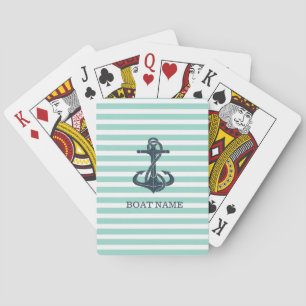 Jeu De Cartes Nautique, Ancre, Bandes vertes à la menthe