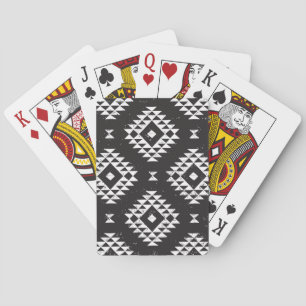 Jeu De Cartes Navajo Géométrique : Tribal Blanc Noir.