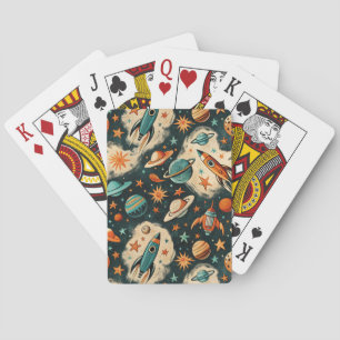 Jeu De Cartes Navires-fusée vintages pour engins spatiaux Motif