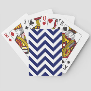 Jeu De Cartes Navy Blue and White Large Chevron Zig Zag