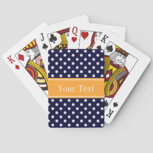 Jeu De Cartes Navy Blue Wht Polka Dots Cantaloupe