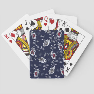 Jeu De Cartes Navy Paisley : Design Motif élégant.