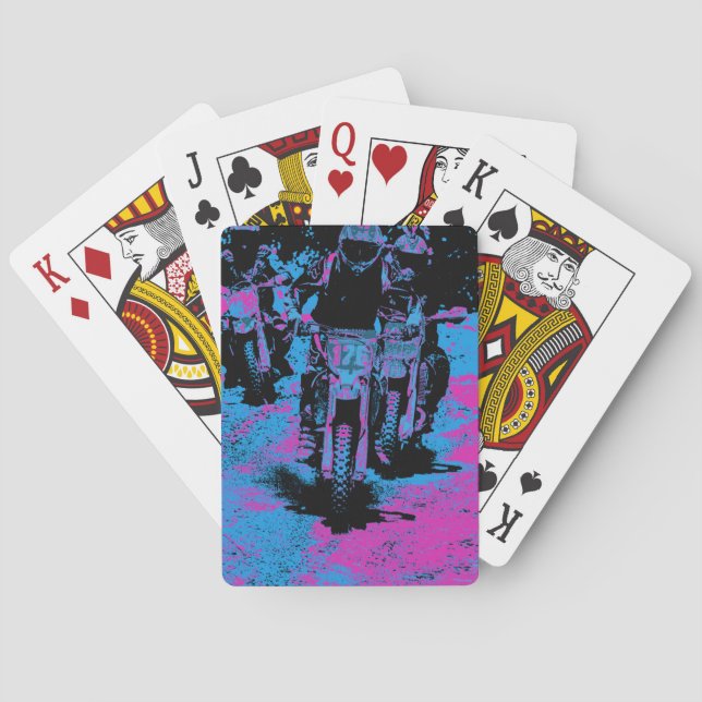 Jeu De Cartes "Né à la course" Motocross Dirt-Bike Champion Race (dos)