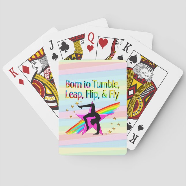 JEU DE CARTES NÉ À TUMBLE GYMNASTICS JOUER DES CARTES (dos)