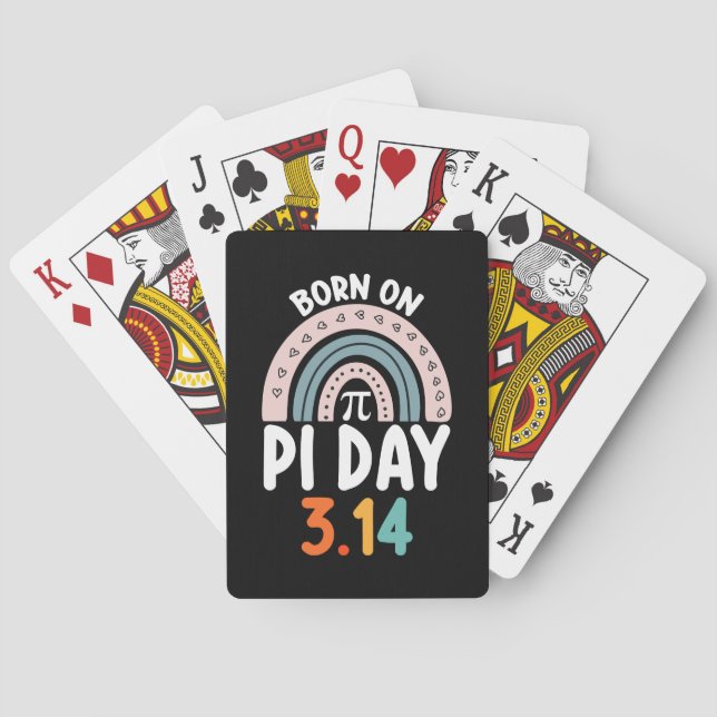 Jeu De Cartes Né Le Jour Du Pi Anniversaire Math Funny (dos)