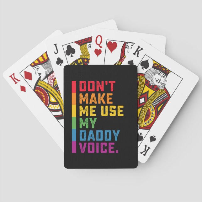 Jeu De Cartes Ne me faites pas utiliser My Daddy Voice Funny Gay (dos)