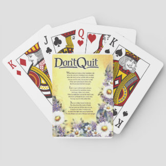 Jeu De Cartes Ne pas quitter=poème inspirant