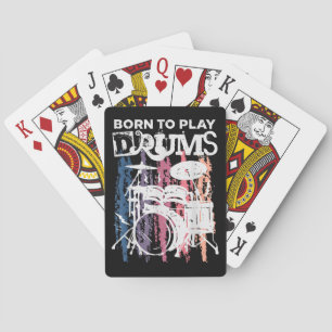 Jeu De Cartes Né Pour Jouer Drumming Rock Music Band Drumme
