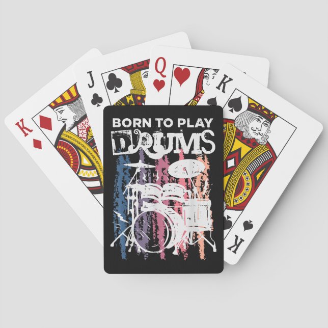 Jeu De Cartes Né Pour Jouer Drumming Rock Music Band Drumme (dos)