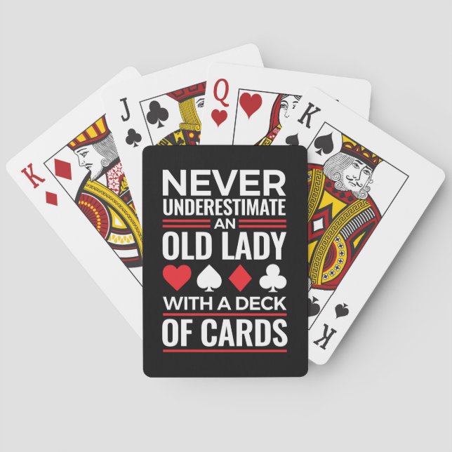 Jeu De Cartes Ne sous-estimez jamais Old Lady Deck of Card Bridg (dos)