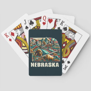 Jeu De Cartes Nebraska Bold Geometry City Skyline Art