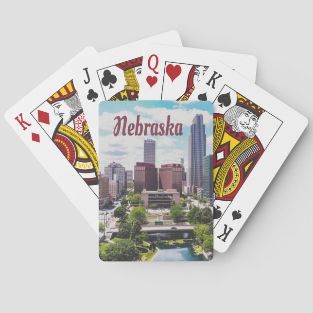 Jeu De Cartes Nebraska City Skyline Omaha (dos)