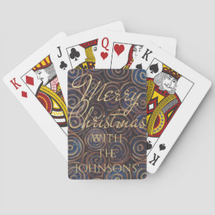 Jeu De Cartes Nef de Noël et tourbillons d'or