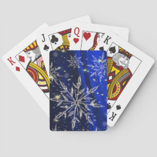 Jeu De Cartes Neige sur arrière - plan bleu