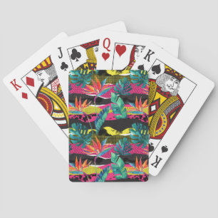 Jeu De Cartes Neon Abstrait Motif de texture tropicale