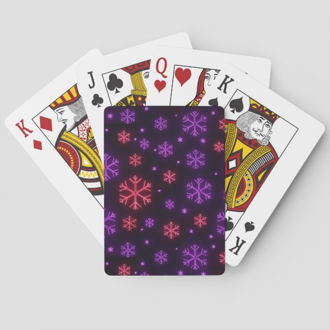 Jeu De Cartes Neon Snowflakes (dos)