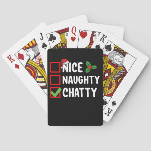 Jeu De Cartes Nice Naughty Chatty Liste de Noël Famille