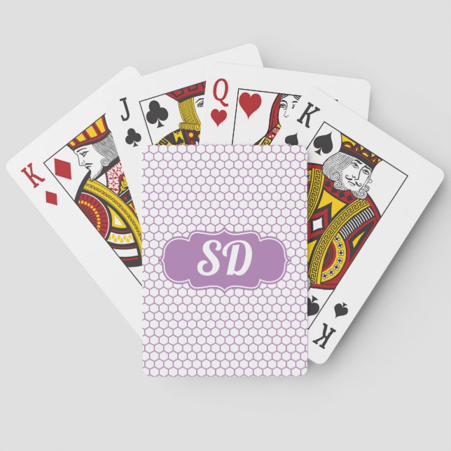Jeu De Cartes Nid d'abeille Hexagone Rose Clair (dos)