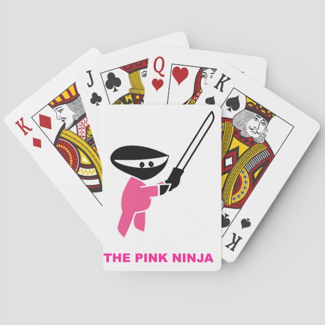 Jeu De Cartes Ninja rose avec épée (dos)