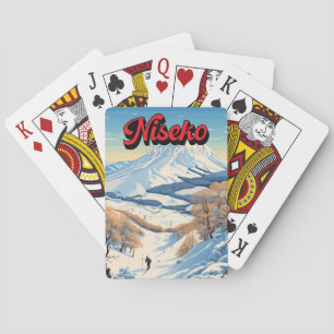 Jeu De Cartes Niseko Hokkaido Japon Hiver Art Vintage