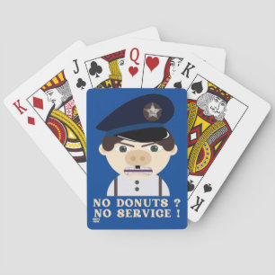 Jeu De Cartes "NO DONUTS, NO SERVICE" drôle d'officier de police