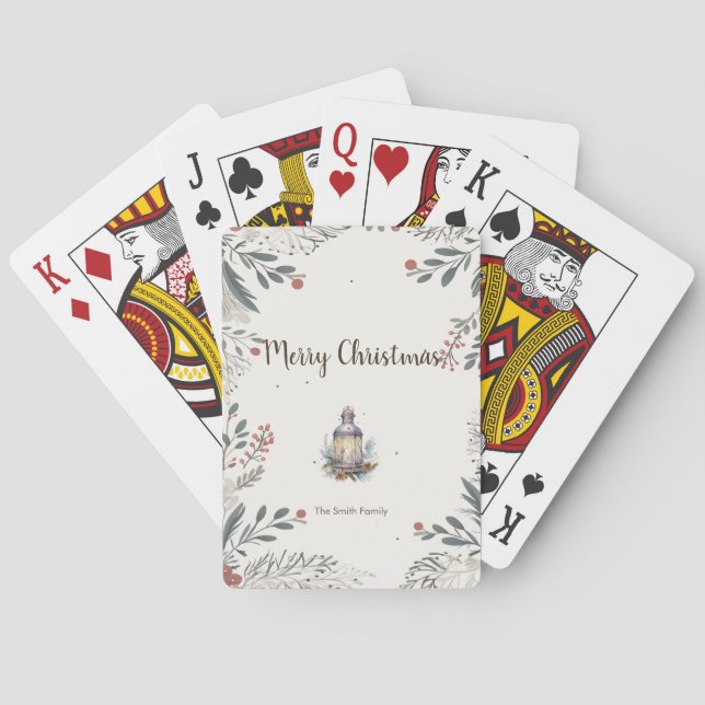 Jeu De Cartes Noël Aquarelle Salutations (dos)