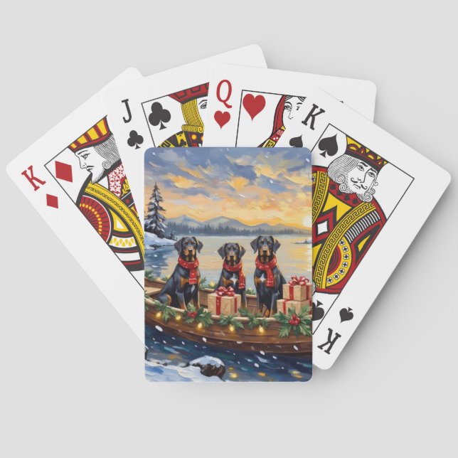 Jeu De Cartes Noël Bateau de vacances Weimaraner (dos)