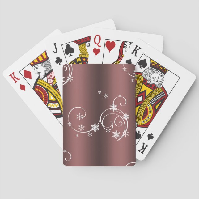 Jeu De Cartes Noël Brown de perles métalliques (dos)