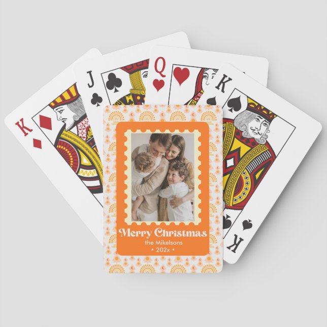 Jeu De Cartes Noël coloré Retro Multi Photo (dos)