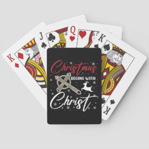 Jeu De Cartes Noël commence avec le Christ Xmas Chrétien