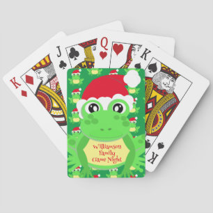 Jeu De Cartes Noël Cute Frog Santa Hat Green Nouveauté